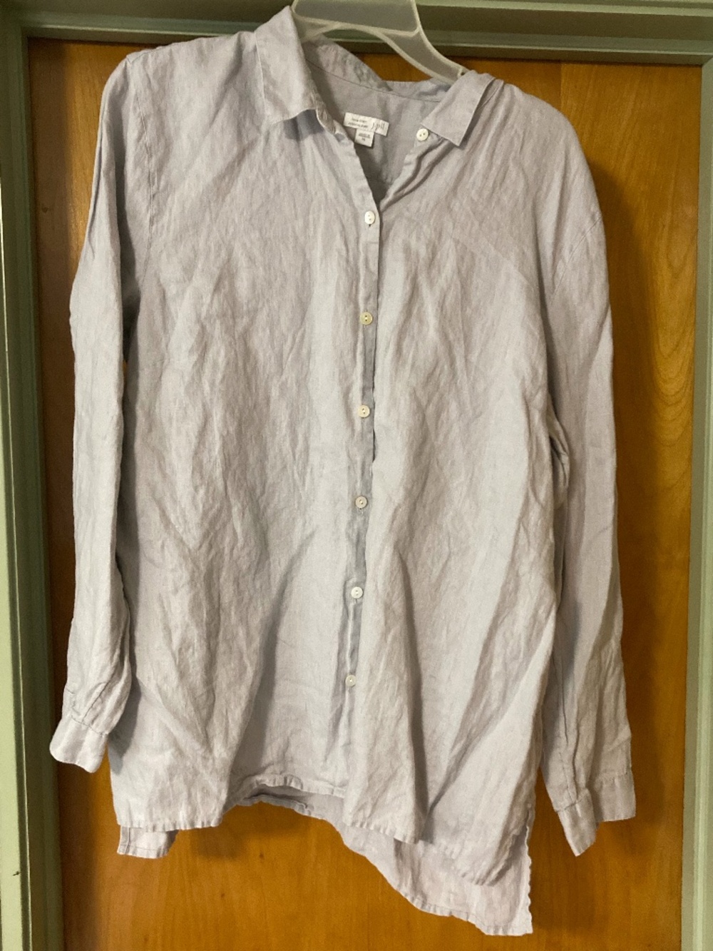 J. Jill J.Jill Love Linen Essential Shirt Long Sleeve Button Down Lt. Purple XL